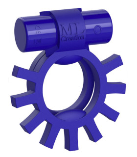 Эрекционное кольцо двойное c вибропулей Super Ring ML Creation (My Love), синее - No Taboo