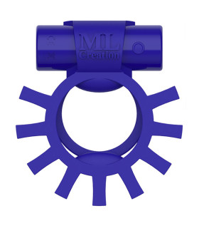 Эрекционное кольцо двойное c вибропулей Super Ring ML Creation (My Love), синее - No Taboo