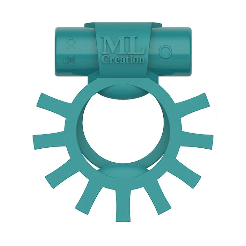 Ерекційне кільце подвійне з віброкулею Super Ring ML Creation (My Love), бірюзове (35126), zoom