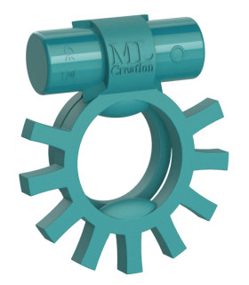 Эрекционное кольцо двойное c вибропулей Super Ring ML Creation (My Love), бирюзовое - No Taboo