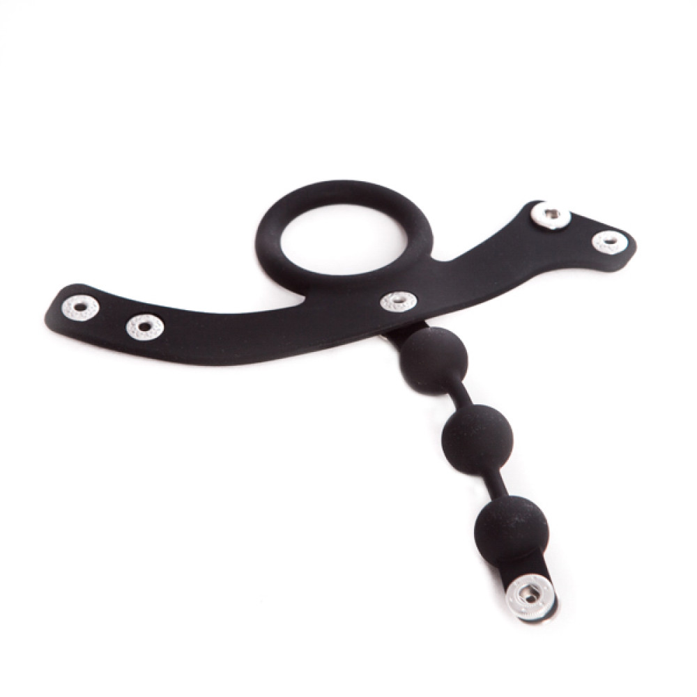 Эрекционное кольцо на мошонку c заклепками, 100% медицинский силикон (29322), zoom