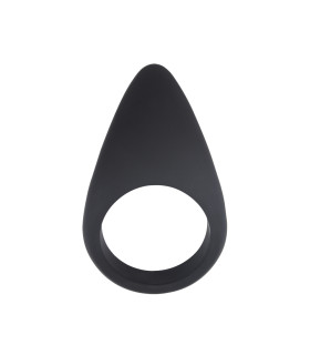 Эрекционное кольцо Chisa с отростком для стимуляции клитора, силиорн, черное, 6 см - No Taboo