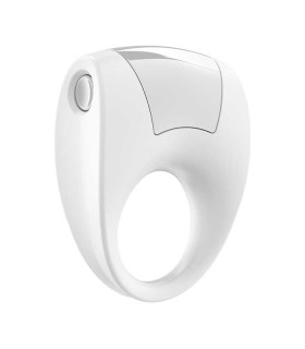 Белое эрекционное кольцо с вибрацией - No Taboo