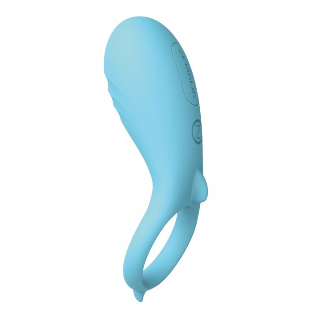 Ерекційне кільце з вібрацією блакитного кольору (31670), zoom