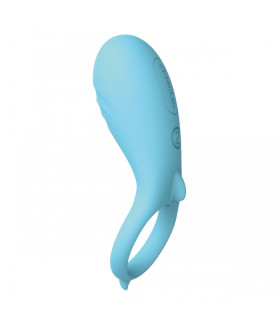 Эрекционное кольцо с вибрацией голубого цвета - No Taboo