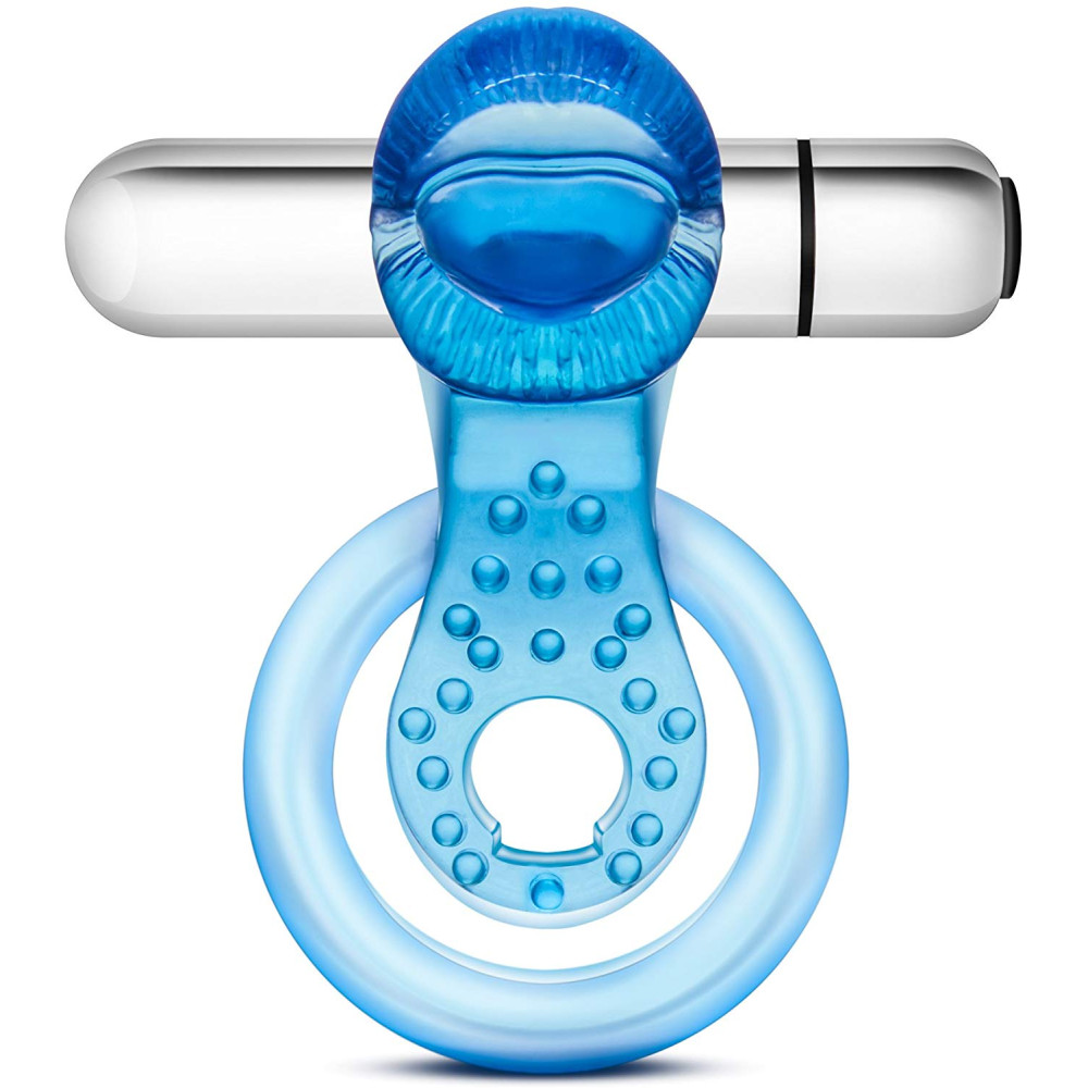 Ерекційне кільце з вібро STAY HARD VIBRATING TONGUE RING BLUE (33374), zoom