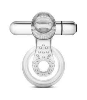 Ерекційне кільце з вібро STAY HARD VIBRATING TONGUE RING CLEAR - No Taboo