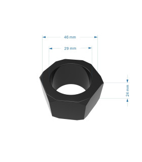 Чорне ерекційне кільце у формі "Гайка" - No Taboo