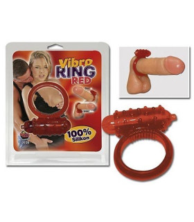 Эрекционное кольцо с вибрацией красное - No Taboo