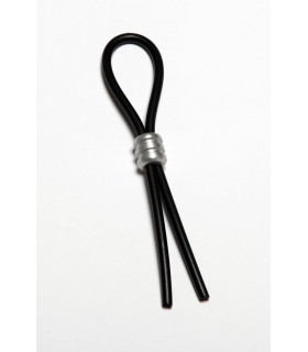 Ласо "ерекція під контролем", чорне з сріблом, стяжка потрійна - No Taboo