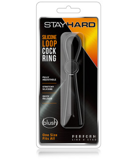 Эрекционное лассо Blush Stay Hard регулируемое, черное, 13.5 см - No Taboo