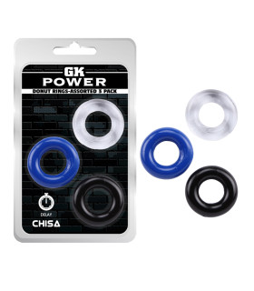 Набор эрекционных колец Chisa 3 шт, разноцветные, 3.3 х 1.7 см - No Taboo