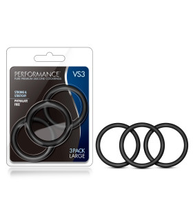 Набор эрекционных колец 3шт PERFORMANCE VS3 COCK RINGS LARGE BLACK - No Taboo