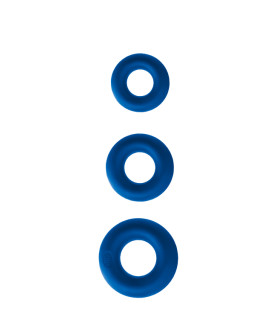 Набор эрекционных колец 3шт RENEGADE SUPER SOFT POWER RINGS BLUE - No Taboo