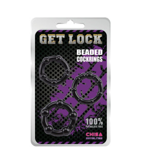 Набір ерекційних кілець із рельєфом Chisa чорні, різного розміру - No Taboo