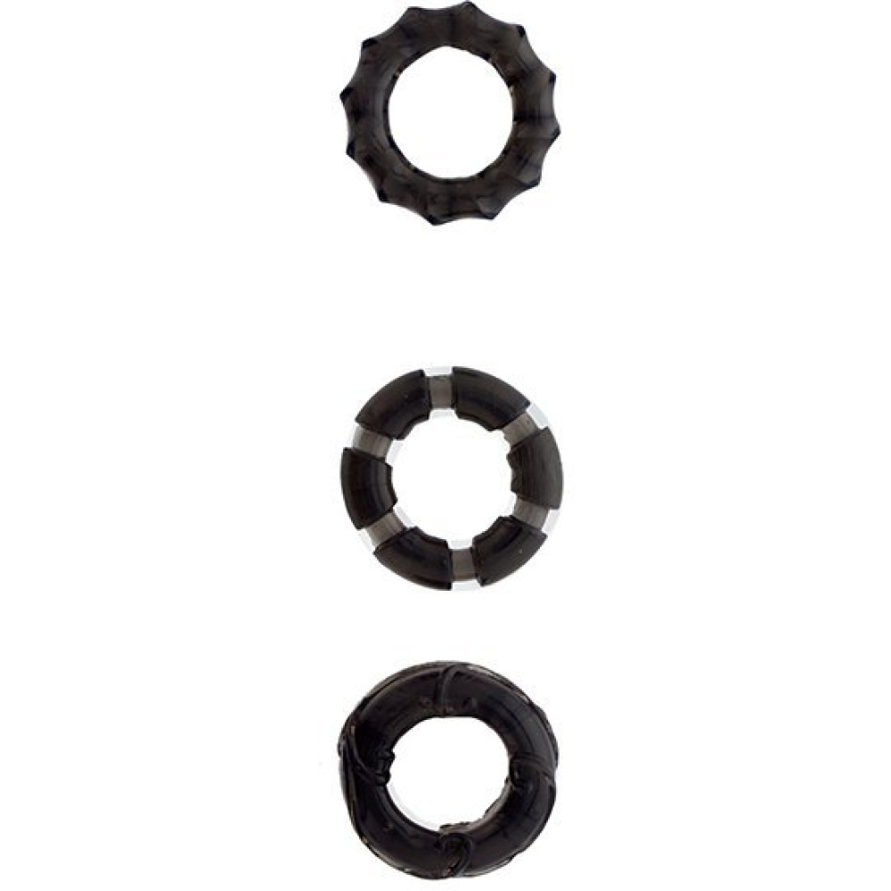 Набор эрекционных колец черные MenzStuff (21508), zoom