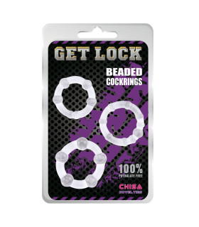 Набір ерекційних кілець із рельєфом Chisa прозорі, різного розміру - No Taboo