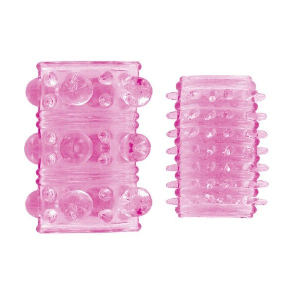 Набір рельєфних насадок на пеніс з вусиками і пухирцями, 2 шт (28774), zoom