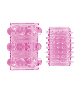 Набір рельєфних насадок на пеніс з вусиками і пухирцями, 2 шт - No Taboo