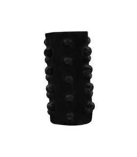 Насадка на член рельєфна Chisa з відкритою головкою, чорна, 1 шт. - No Taboo