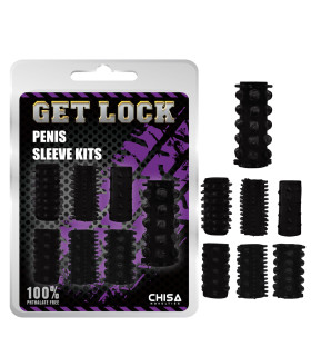 Насадка на член рельєфна Chisa з відкритою головкою, чорна, 1 шт. - No Taboo