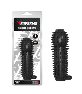 Насадка рельєфна подовжуюча з петлею Chisa чорна, 14.5 х 4.8 см - No Taboo