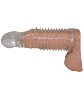 Насадка для пеніса шипована із закритою головкою, прозора - No Taboo