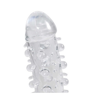 Рельєфна Подовжуюча насадка на член із закритою головкою і петлею на мошонку Crystal Skin - No Taboo