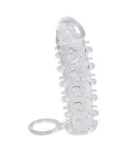 Рельєфна Подовжуюча насадка на член із закритою головкою і петлею на мошонку Crystal Skin - No Taboo