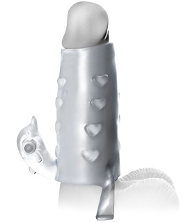 Утолщающая насадка с вибрацией и утяжкой для мошонки - No Taboo