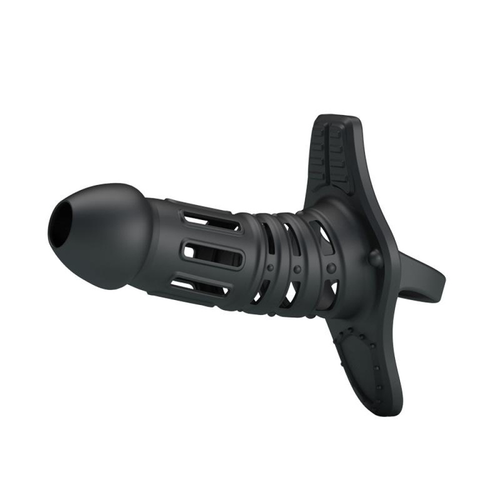 Насадка на пенис Pretty Love Hercules с утяжкой на мошонку, черная, 10.5 х 3 см (30758), zoom