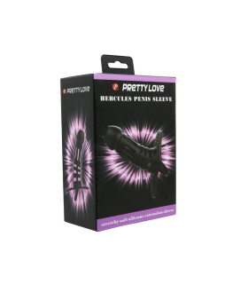 Насадка на пеніс Pretty Love Hercules з утяжкою на мошонку, чорна, 10.5 х 3 см - No Taboo