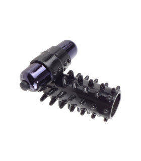 Шипованая насадка на пенис с открытой головкой и вибрацией - No Taboo