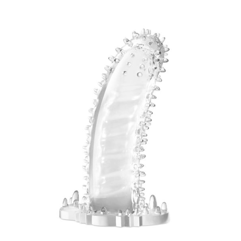 Прозраная рельефная насадка на член (33393), zoom