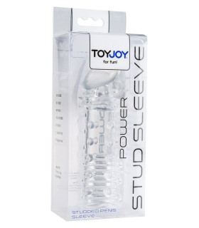Насадка на член рельєфна, що подовжує, Toy Joy прозора, 15.5 х 3 см - No Taboo
