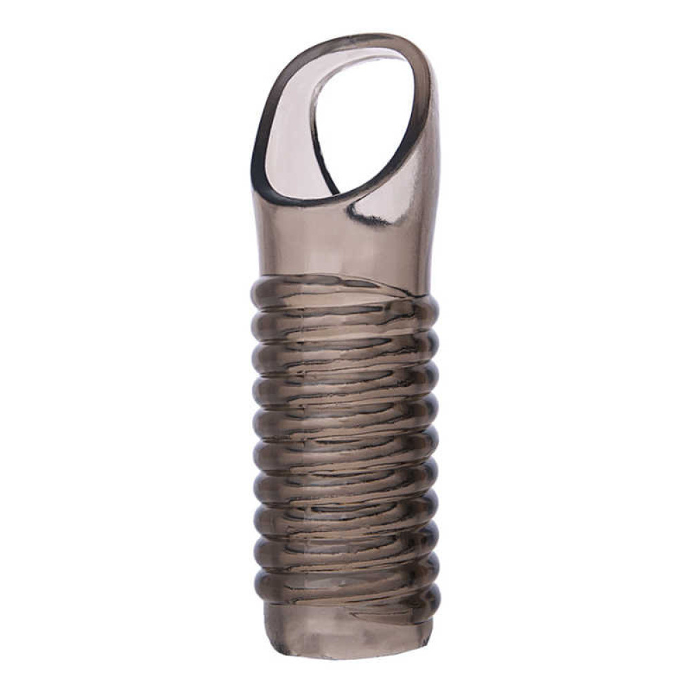 Насадка на пеніс з імітацією різьблення і відкритою головкою (36340), zoom