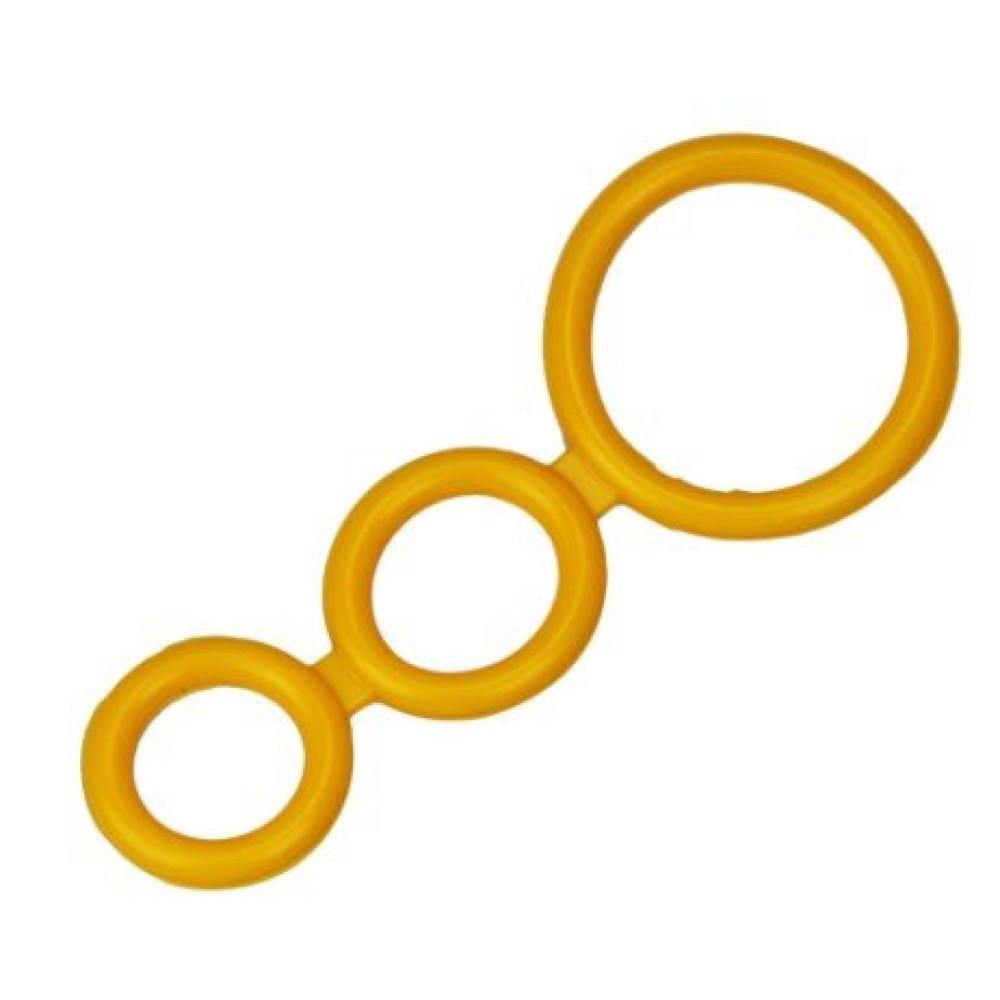 Тройное желтое эрекционное кольцо, 100% медицинский силикон (25483), zoom