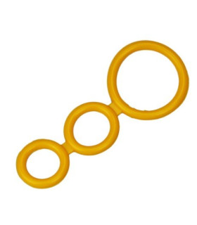 Тройное желтое эрекционное кольцо, 100% медицинский силикон - No Taboo