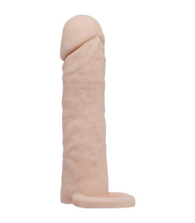 Подовжуюча насадка на член з ерекційним кільцем на мошонку - No Taboo