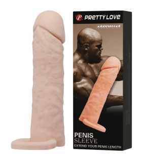 Подовжуюча насадка на член з ерекційним кільцем на мошонку - No Taboo