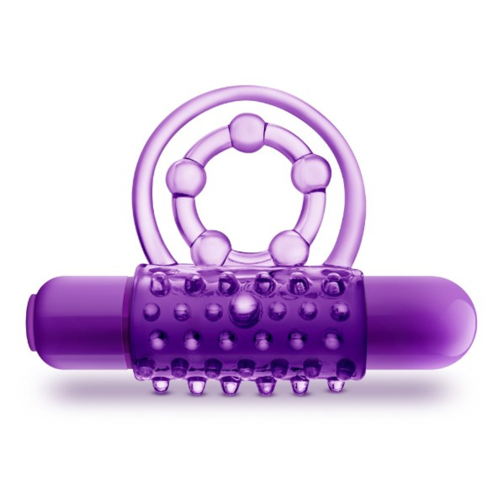 Ерекційне віброкільце Blush Play With Me подвійне, фіолетове, 6.8 х 5 см (33231), zoom