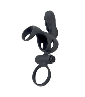 Вибро-насадка Adrien Lastic Spartacus R на пенис и мошонку, черная, 17.2 х 3.3 см - No Taboo