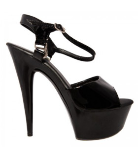 Классические черные босоножки со съёмным ремешком каблук 15 см, 40р. - No Taboo