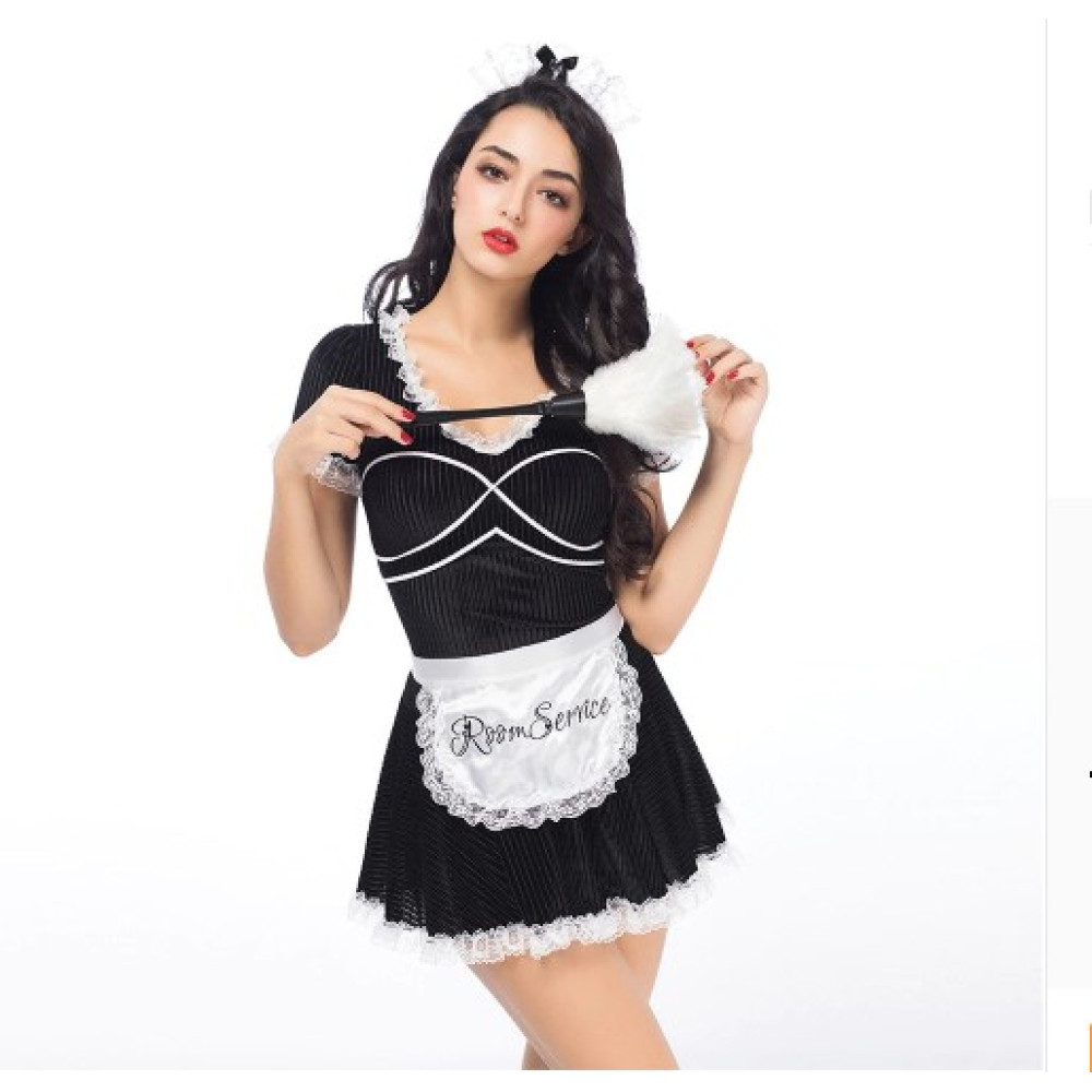 Костюм горничной велюровый, 5 предметов (One size) (32810), zoom