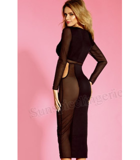 Платье черное длинное эротическое O/S - No Taboo