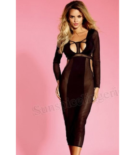 Платье черное длинное эротическое O/S - No Taboo