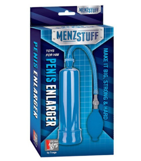 Вакуумная помпа с грушей Dream Toys MenzStuff для члена, голубая, 22 х 6.7 см - No Taboo