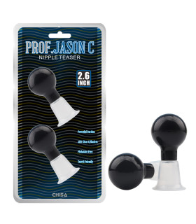 Вакуумные помпы на соски Chisa Prof Jason прозрачные, 6.7 х 3.2 см - No Taboo