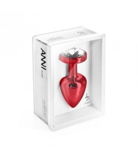 Французька анальна біжутерія з алюмінію з круглим каменем, Червона велика - No Taboo