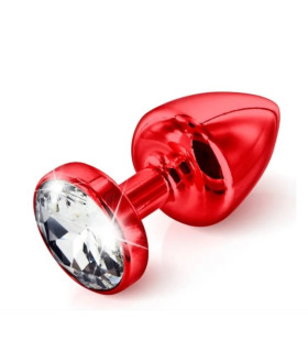 Французька анальна біжутерія з алюмінію з круглим каменем, Червона велика - No Taboo